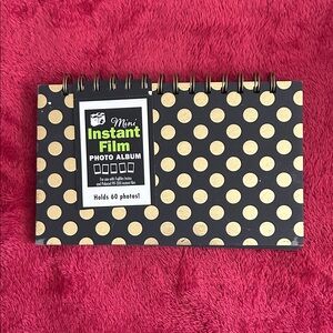 Gold Polka Dot Mini Photo Album - Black Cover